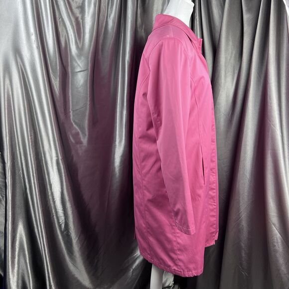 Y2K Worthington Women’s Trench Coat Long Pink Size M Fleece Removeable Lining - Picture 9 of 16